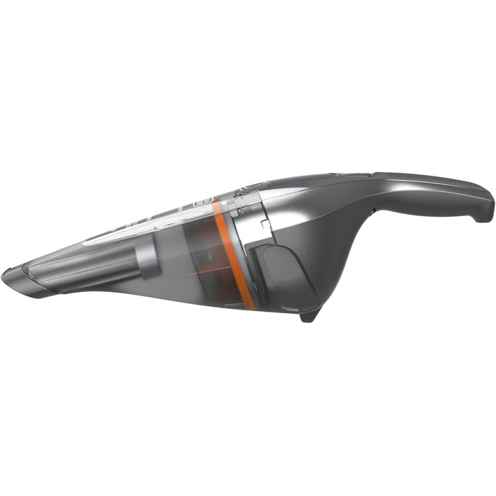 Акумуляторний пилосос ручний BLACK+DECKER Dustbuster NVC220WBC 7.2V (1.5Ah), сірий металік, 385 мл, без мішка, з насадкою для щілин та док-станцією