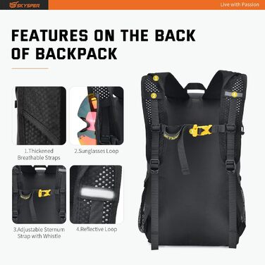 SKYSPER ISHELL 30 Foldable Backpack 30L Ultra-Light Daypack Packable Daypack Waterproof Hiking Backpack Travel Backpack for Camping Outdoor Hiking Traveling (Ishell30-black)