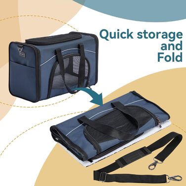 Транспортна сумка Petsfit для котів та собак | Авіапереліт, авто та поїзд | S/Blau