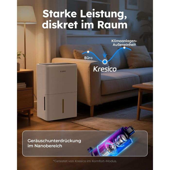 Електричний осушувач повітря 50L/24H для підвалу та приміщень до 125 м², з таймером, шлангом та фільтром, гарантія 10 років Gar