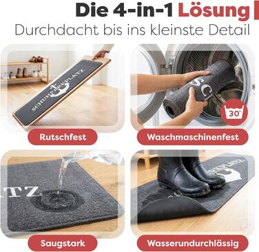 Килимок для дому 40x60 см, стійкий до прання - ідеальний розмір для вхідних дверей. Килимок для прихоплювання бруду, килимок з написом 