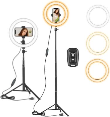 Ring Light AIXPI 10 з регулюванням яскравості, штативом та тримачем для телефону – для YouTube, фото та відео