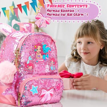 Рюкзак для дівчинки Єдиноріг, дитячий рюкзак з паєтками, персоналізований рюкзак Kawaii для школи/садочка, подарунок на день народження/Новий рік (рожевий, 38 см)
