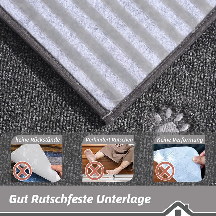 BEQHAUSE Non-Slip Stair Treads - 15 Pack, Washable Carpet for Stairs - Safe for Kids, Seniors & Pets, 22x70cm (8.7 x 27.5 inch), 100% Polyester with TPE Backing