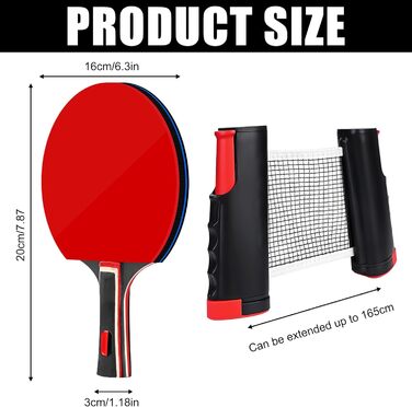 Набір для настільного тенісу: 2 ракетки, 4 м'ячі, сітка та сумка. Професійний спортивний набір для гри в приміщенні та на вулиці