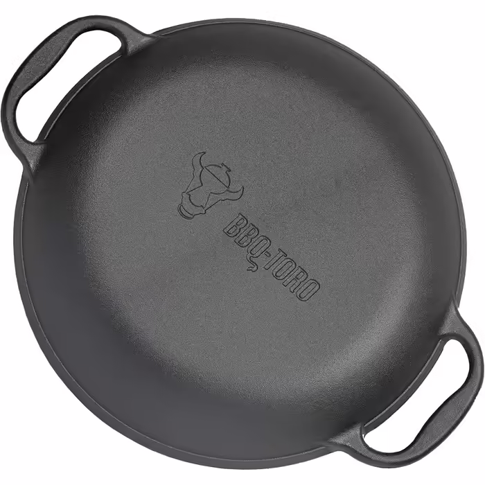 BBQ-Toro Traditional Paella Pan for 6 People | Ø 36 cm | Cast Iron Grill Pan with Handles | pre-seasoned - already seasoned | Paella pan for grill, gas stove, electric stove