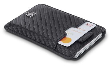 Слім-гаманець TRAVANDO Dallas з RFID-захистом та вужком для 12 карток, карбоновий, Німеччина