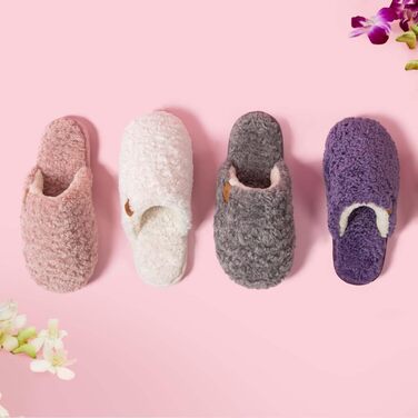 Жіночі домашні тапочки EverFoams Scuff: м'які, зручні, з пам'яті ефектом, з штучного альпаки, антиковзкі, кольори: кремовий, білий, розмір 38/39 EU