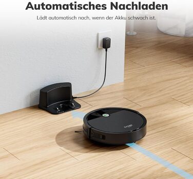 Робот-пилосос безщітковий, самостійно заряджається, з пультом дистанційного керування, тихий, для шерсті тварин та твердих поверхонь, E3