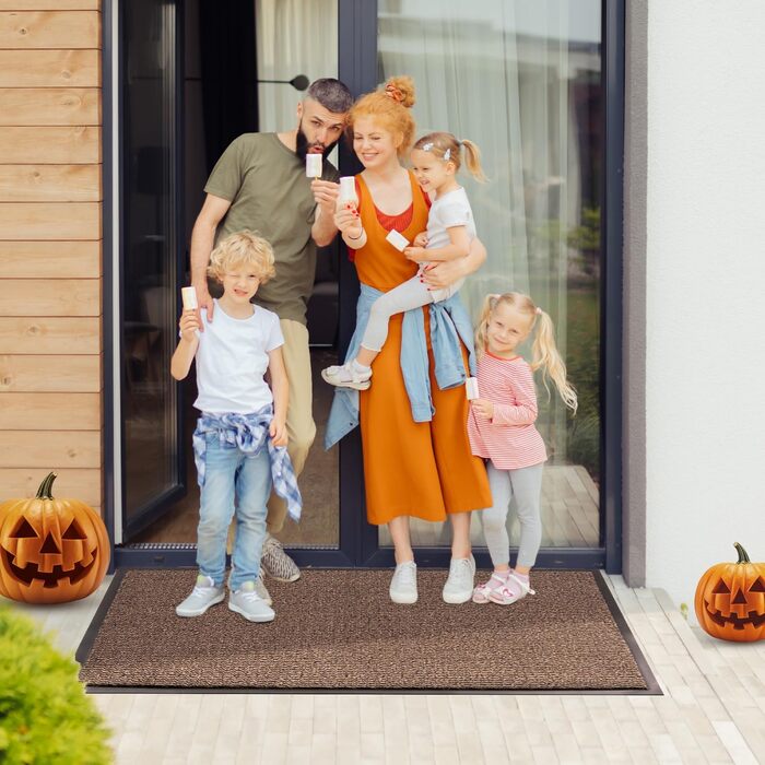 Привітальний килимок BLADO для дому та вулиці, протиковзкий та зносостійкий, коричневий, 60x80 см