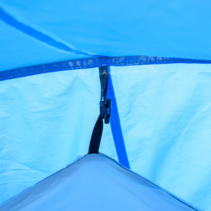 Outsunny Tunnel Tent for 2-3 People 190T Camping Tent with Stakes, Fiberglass & Polyester, Light Blue, 426x206x154cm | Aosom