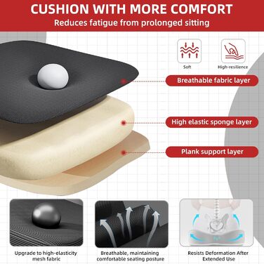 Ергономічне крісло для офісу та геймінгу з регульованою підголівником та підлокітниками, підтримкою попереку, дихаючою спинкою, регулюванням висоти та роликами. Чорний колір.