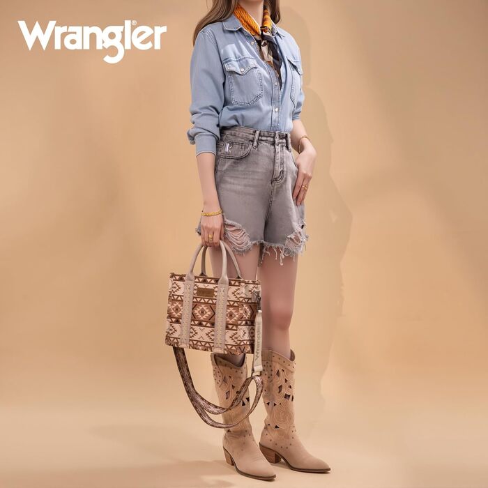 Сумка жіноча Wrangler в стилі вестерн Azteken Tan (гітарний ремінь) - оригінальна сумка-шопер