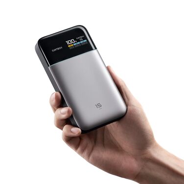 Повербанк CUKTECH 15 Air 15000mAh 100W з цифровим дисплеєм та швидкою зарядкою USB-C для iPhone 16/15/14/13, Samsung Galaxy, iPad, ноутбуків Dell