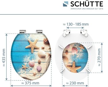 Сидіння для унітаза SCHÜTTE з мікроліфтом (м'яке закриття), дерево MDF, витримує до 175 кг, колір Beach Wood