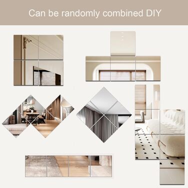 Акрилові дзеркальні наклейки на стіну, 10/20 шт., товщина 2 мм, безпечні, для макіяжу та дому, самоклеючі (15 x 20, 15 x 15 см)