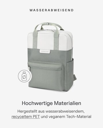 Kapten & Son Bergen Rucksack | Backpack for Women & Men | Daypack | Carry-on Backpack, Daypack | Water-resistant (Medium 11 L, Muted Sage)