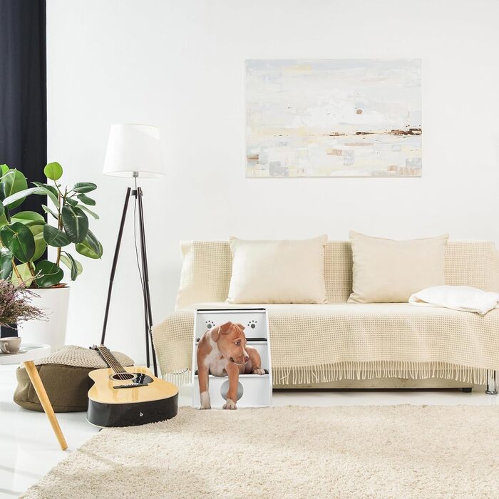 Сходинки для собак та котів Relaxdays, 3 сходинки, HBT 52,5x42x60 см, білий/чорний