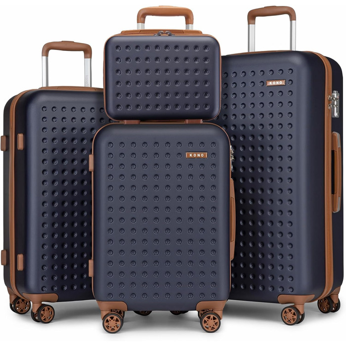 Чохол-валіза KONO з ABS-пластику, 75 x 48 x 29 см, з TSA-замком, білий (синій, 4 шт.)