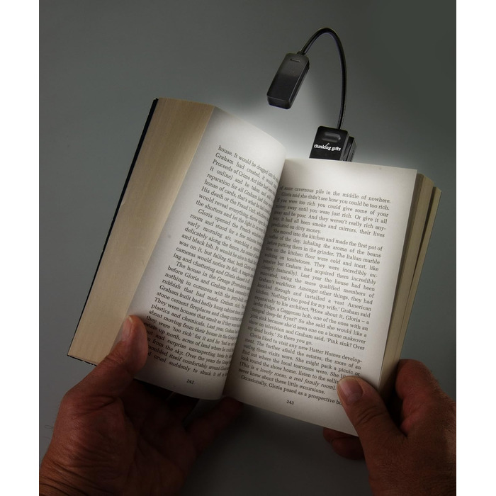 LED лампа для читання з кліпсою для Kindle, чорна - для книг, планшетів, нічник