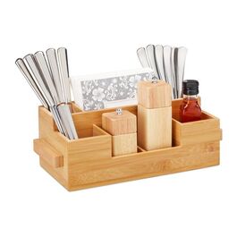 Bamboo Cutlery Holder with Napkin Holder