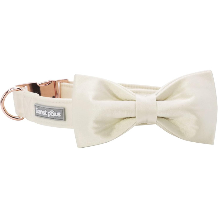 Нашийник для собак Lionet Paws з краваткою - комфортний шовковий нашийник зеленого кольору для маленьких собак, знімний аксесуар, розмір 25-40 см (M, 1 шт.)