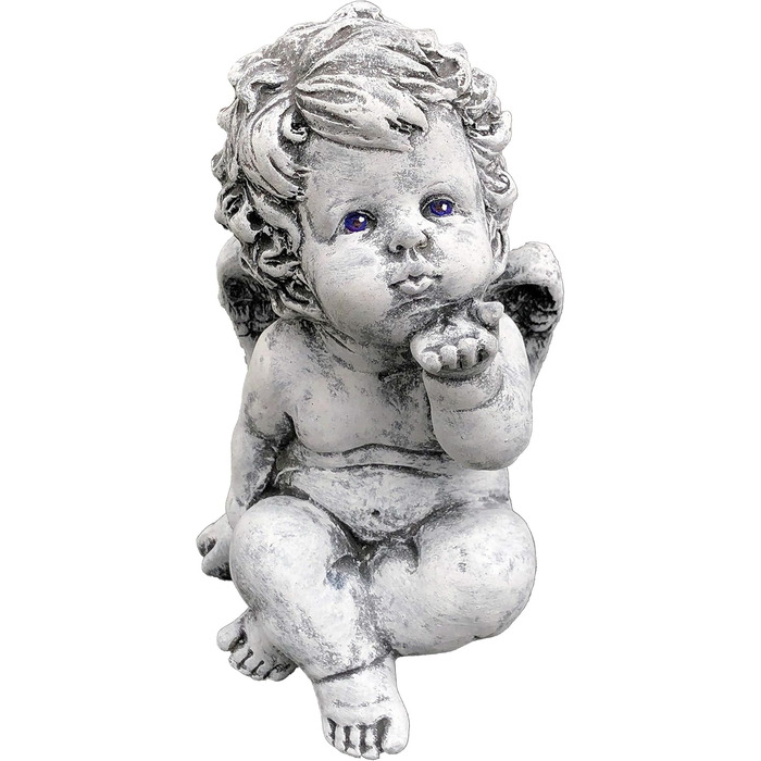 stoneandstyle Steinfigur Angel, little angel figurine, solid stone casting, frost and weather resistant up to -30°C