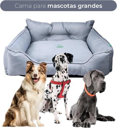 UNITED COLORS OF BENETTON. Pets - Dog bed, ergonomic bed, for medium-sized dogs, made of polyester, machine washable, size M, (grey, 90 cm)