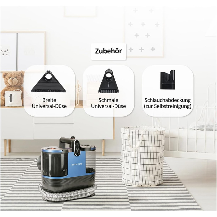 Пристрій для чищення м'яких меблів Genius Invictus F7 10-ти частинний, миючий пилосос 1200 Вт, видалення плям, мокрий пилосос для килимів, авто, диванів, килимків. Чистий килим, мокре чищення м'яких меблів, великий резервуар для води