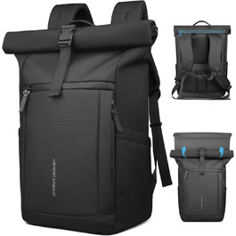 Чорний рюкзак Rolltop 20-27L з відділенням для ноутбука 17