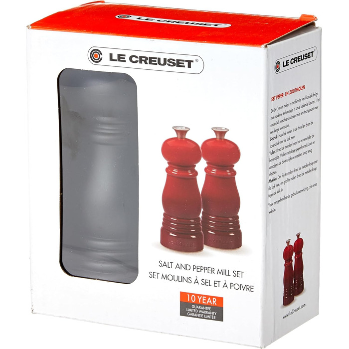 Le Creuset Small Mill Set, Salt and Pepper Mills, ABS Plastic, Each 5 x 5 x 12.1 cm, Ceramic Grinder, Matte Black, 44900110000000