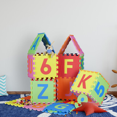Relaxdays Play Mat Puzzle, 86-Piece Set