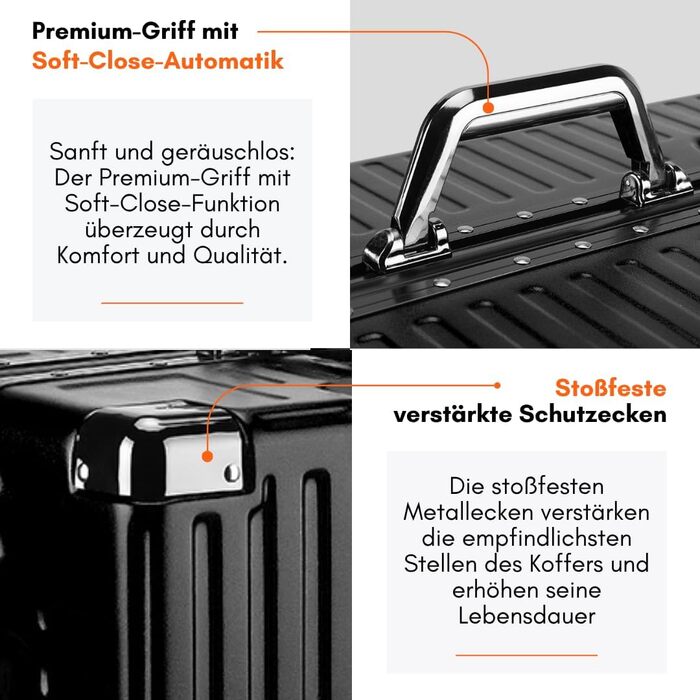Чорний валіза it-Go з алюмінієвим каркасом, великий, на 4 колесах, ручна поклажа, для подорожей