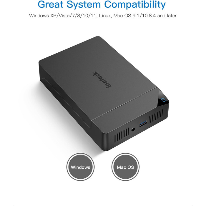Корпус для жорсткого диска Inateck 3.5 USB 3.0: зовнішній корпус HDD/SSD з підтримкою UASP та живленням 12V/2A (до 20TB)