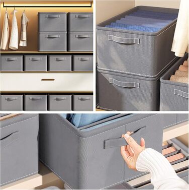 Closet Organizer, 6-Piece Closet Organizer Folding Storage Box, 7-Compartment Drawer Organizer, Closet Organization System for Clothes, Pants, Sweaters