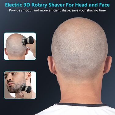 Електричний чоловічий голкострум OFFCUP Glatzen з 9D голками, водонепроникний IPX6, з LED-дисплеєм та тримером для носа (6 в 1)