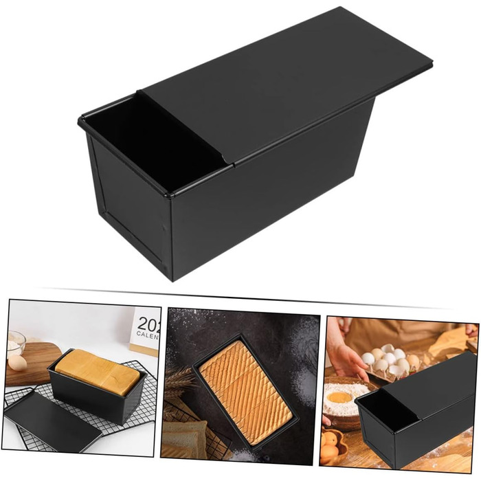 VICASKY форма для хліба з кришкою, антипригарна, карбонова сталь, 33x12 см, для випікання хліба, тостів і кексів