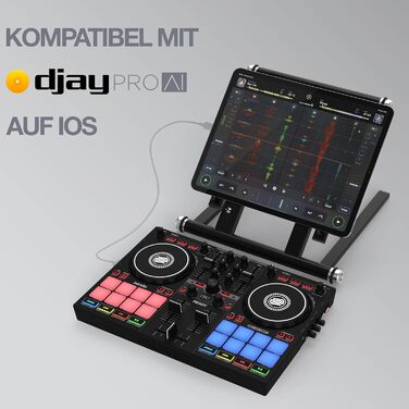DJ контролер Reloop Ready - компактний 2-Deck для Serato DJ Lite, 16 RGB-падів, 9 режимів, FX-блоки, для ноутбука 13