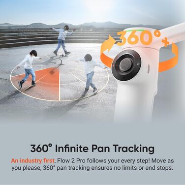 Insta360 Flow 2 Pro Gray – Професійний гіростабілізатор для смартфона з Apple DockKit, AI-tracking, інтегроване штатив/селфі-стік, для мобільного влогінгу та подорожей, сірий колір