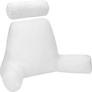 Подушка для чоловіка з підлокітниками - велика, для читання та відпочинку в ліжку. Преміум піна з пам'яті, знімна подушка для шиї на стрічці. XXL, піна з пам'яті