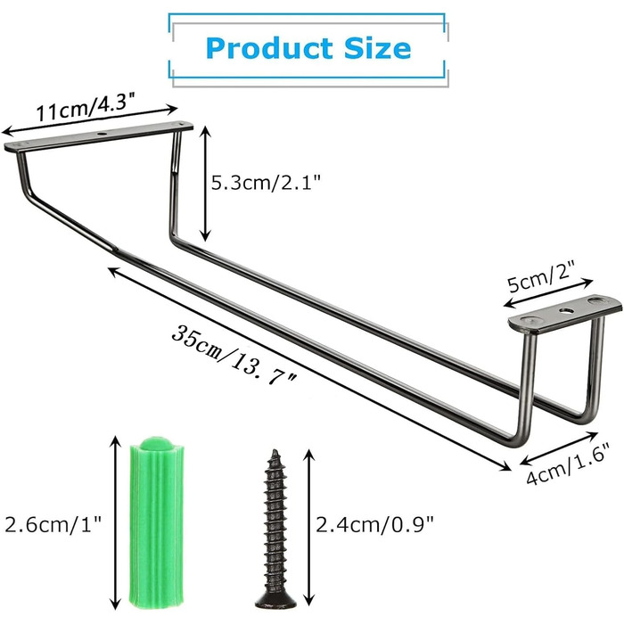 Підставка для келихів вина FWEEK (4 шт.) - рейлінг, кріплення для бару та кухні