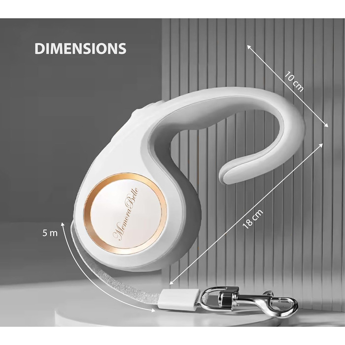 Відтягуваний поводок для собак - сучасний 5-метровий рулетка для собак малих та середніх порід (до 50 кг) - новий дизайн 2024 року