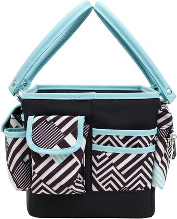 Everything Mary Blaugruner, geometric deluxe store and tote bag, organizer for crafts, sewing, paper, art, desk, canvas, accessories, storage with handles for travel