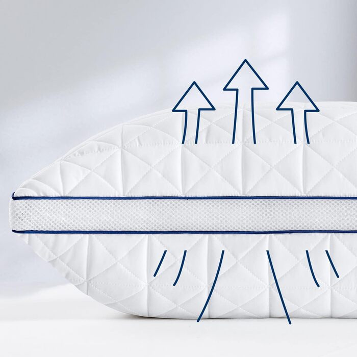 BedStory Pillow 80x80, 2-Pack 80x80 Pillows with Zipper, 2x1500g Microfiber Pillows Adjustable in Height, Breathable Washable Sleeping Pillows for Allergy Sufferers and Side Sleepers, Oeko Certified 80x80 (2-Pack)