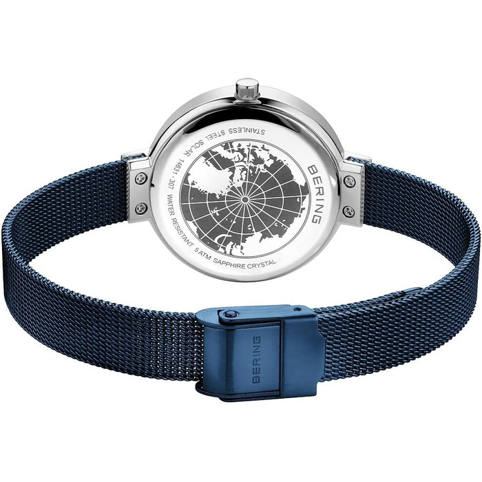 Годинник Bering для жінок Solar | Сонячний годинник на зап'ястя 31 мм з корпусом та циферблатом з нержавіючої сталі | Браслет Milanais | Сапфірове скло | 5 ATM | 14631 14631-307