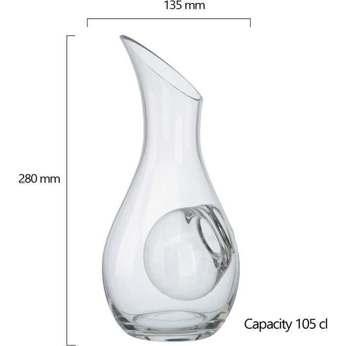 Artland Sommelier White Wine Cooler Carafe – 1050 ml Glass Jug with Elegant Ice Compartment, perfect for Chardonnay and Sauvignon Blanc