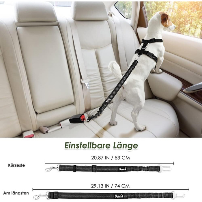 Шлейка для собак SlowTon з кріпленням для авто, чорна, розмір L. Двошарове дихаюче мереживне полотно з латексу, підходить для щоденних занять спортом.