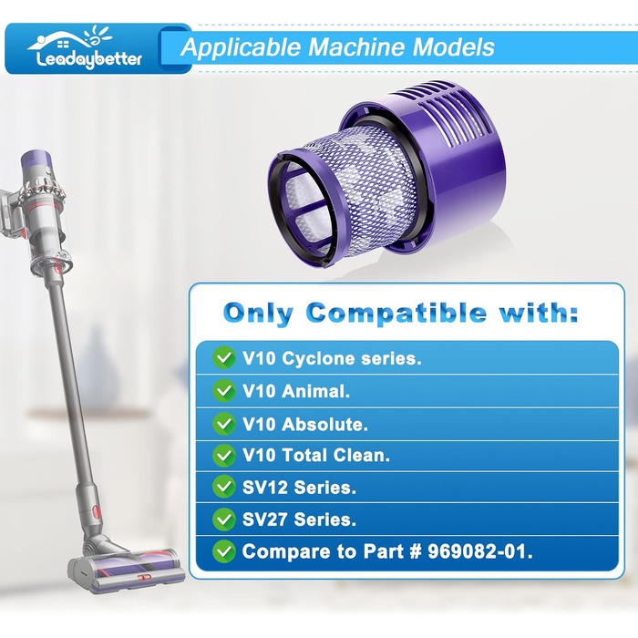 Фільтр HEPA для пилососа Dyson V10 SV12 Cyclone Animal Absolute: 4 шт., комплект для чищення