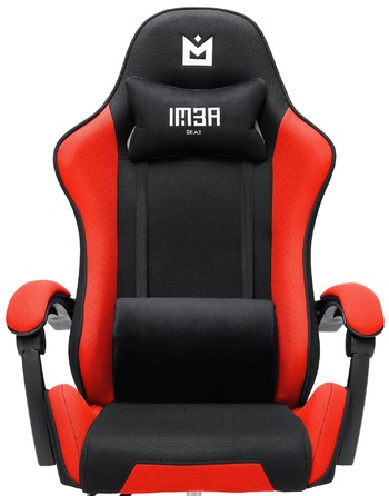 Ігрове крісло IMBA seat Strider, тканина, чорно-червоне