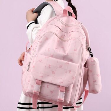 Великий рюкзак для учнів середньої школи, шкільний рюкзак для дівчат, рюкзак для полегшення навантаження, синій шкільний рюкзак для хлопців (рожевий)